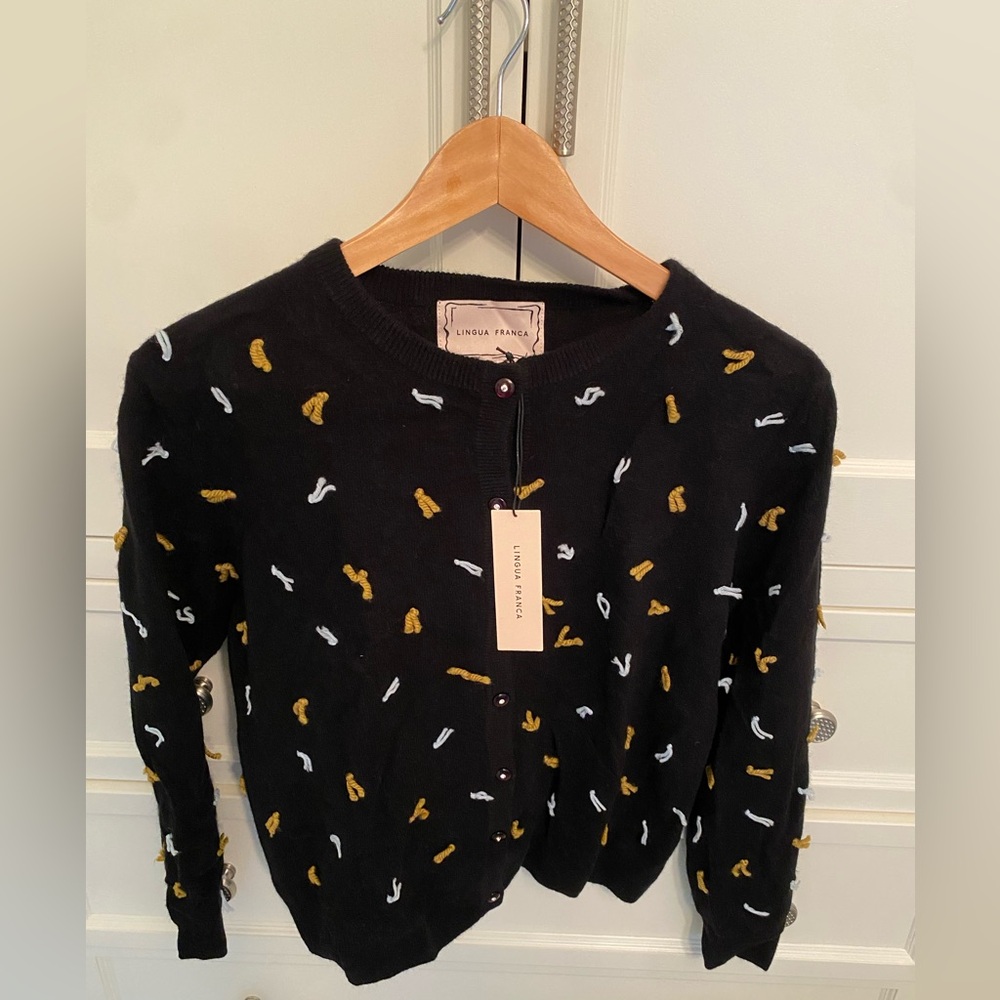 NWT Lingua Franca Cashmere Knot cardigan